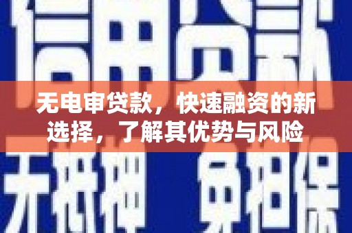 雾台无电审贷款，快速融资的新选择，了解其优势与风险