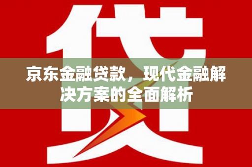 雾台京东金融贷款，现代金融解决方案的全面解析