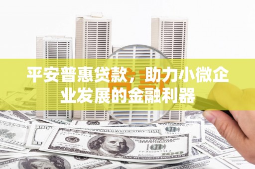 雾台平安普惠贷款，助力小微企业发展的金融利器