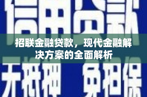 雾台招联金融贷款，现代金融解决方案的全面解析