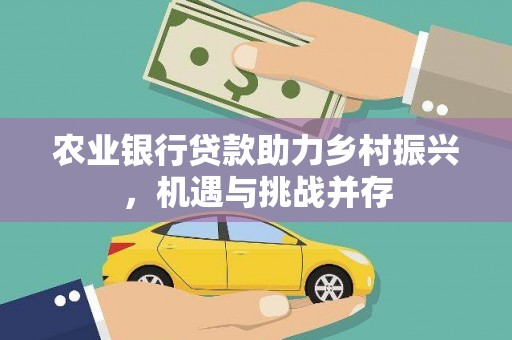 雾台农业银行贷款助力乡村振兴，机遇与挑战并存