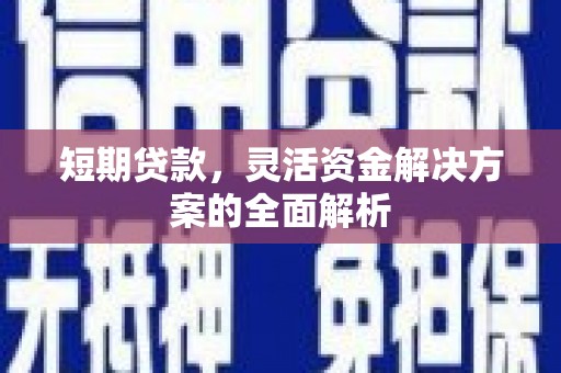 雾台短期贷款，灵活资金解决方案的全面解析