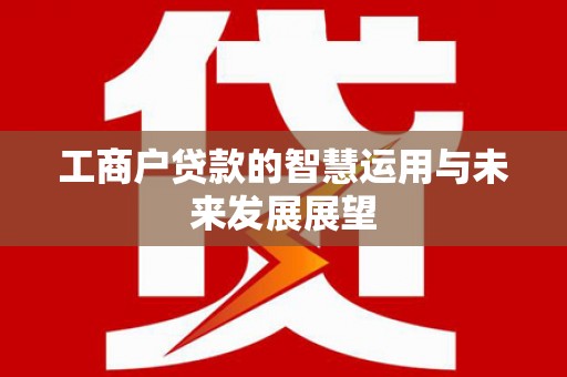 雾台工商户贷款的智慧运用与未来发展展望